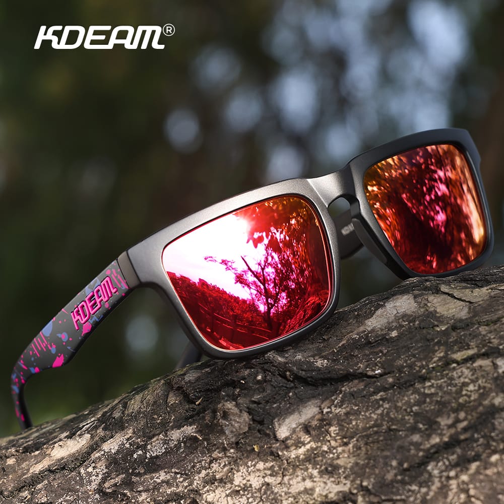 KDEAM KD332 Polarized Sunglasses (C120) - Neon Splatter Frame with Ruby Pink Lenses South Africa Fast Delivery