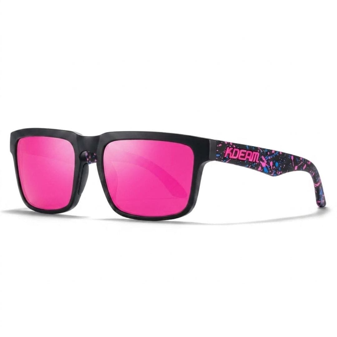 KDEAM KD332 Polarized Sunglasses (C120) - Neon Splatter Frame with Ruby Pink Lenses South Africa Fast Delivery