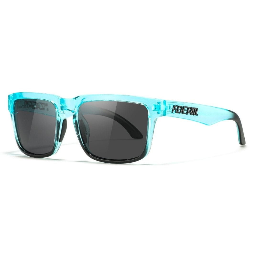 KDEAM KD332 Polarized Sunglasses (C73) - Translucent Ice Blue &amp; Black Fade Frame with Solid Black Lenses South Africa Fast Delivery