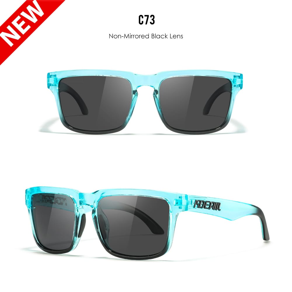 KDEAM KD332 Polarized Sunglasses (C73) - Translucent Ice Blue & Black Fade Frame with Solid Black Lenses South Africa Fast Delivery
