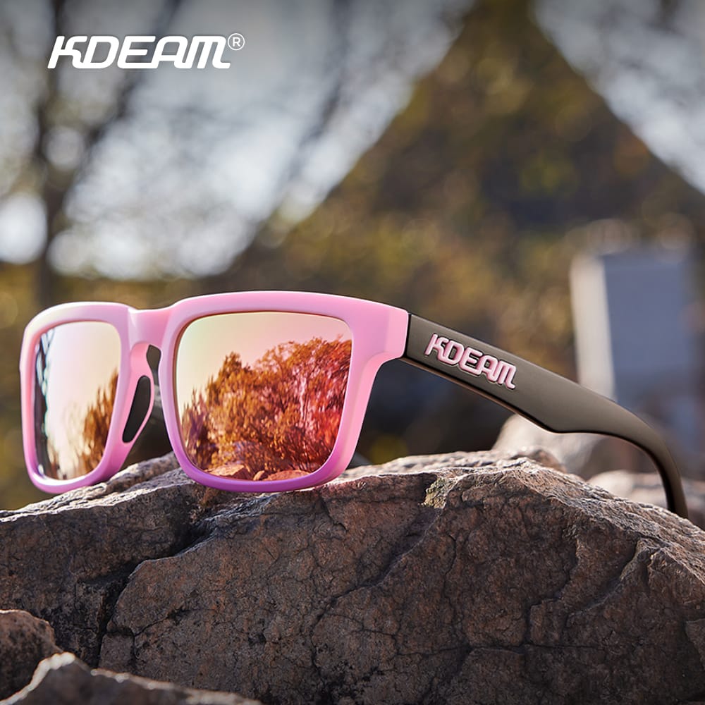KDEAM KD332 Polarized Sunglasses (C82) - Matte Pastel Pink & Black Frame with Mirrored Pink Lenses South Africa Fast Delivery