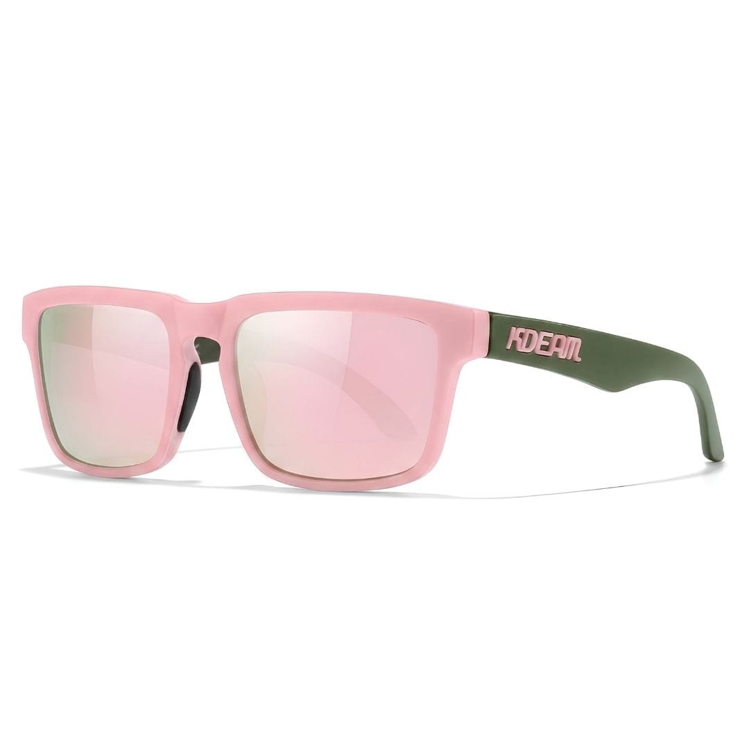 KDEAM KD332 Polarized Sunglasses (C82) - Matte Pastel Pink & Black Frame with Mirrored Pink Lenses South Africa Fast Delivery