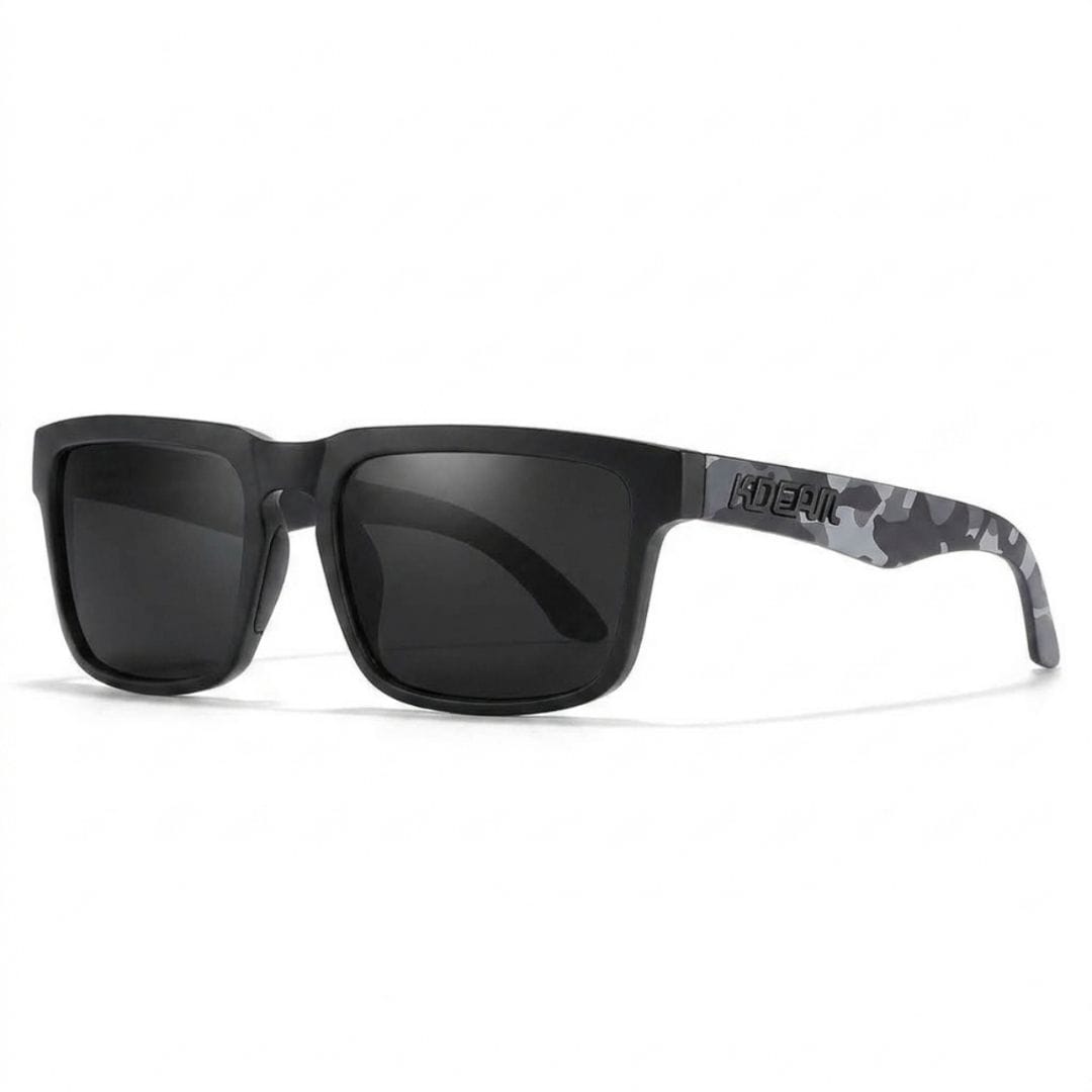 KDEAM KD332 Polarized Sunglasses (C95) - Matte Black &amp; Blue Geometric Splatter Frame with Mirrored Ice Blue Lenses (Copy) South Africa Fast Delivery