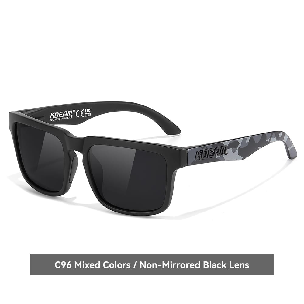 KDEAM KD332 Polarized Sunglasses (C95) - Matte Black & Blue Geometric Splatter Frame with Mirrored Ice Blue Lenses (Copy) South Africa Fast Delivery