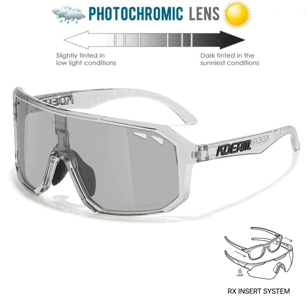 KDEAM Pro Polarized Cycling Sunglasses - Crystal Photochromic Edition (C3) South Africa Fast Delivery