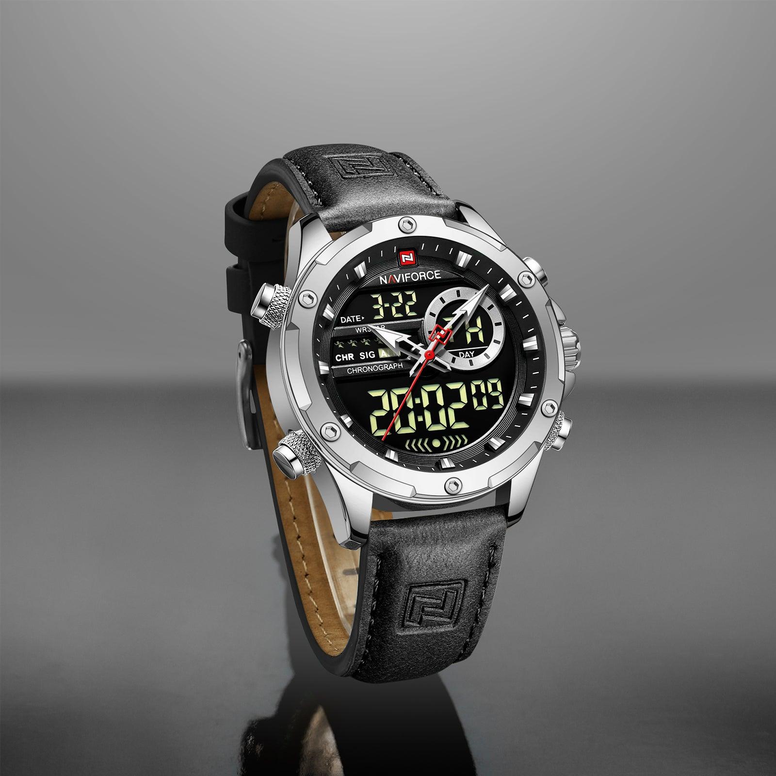 NaviForce 9208 Black Executive Leather Watch - Smael South Africa