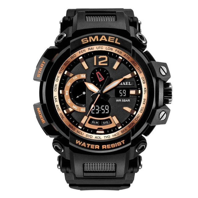 Smael 1702 Rose Gold Dual Display Watch - Smael South Africa