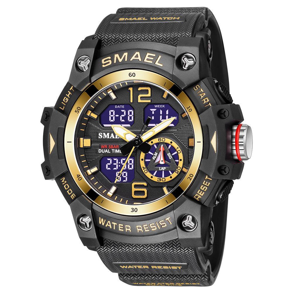 Smael 8007 Black &amp; Gold Chronograph Watch - Smael South Africa