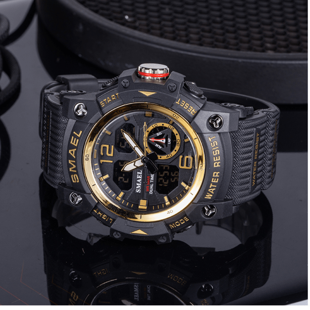 Smael 8007 Black Gold Chronograph Watch - Smael South Africa