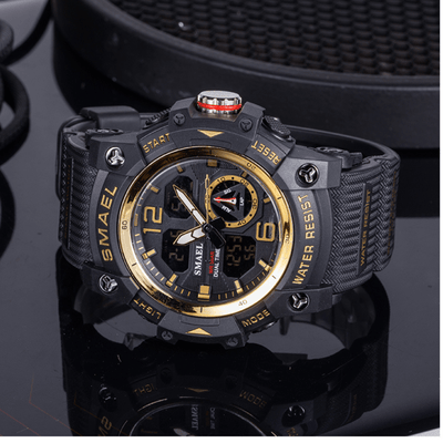 Smael 8007 Black & Gold Chronograph Watch - Smael South Africa