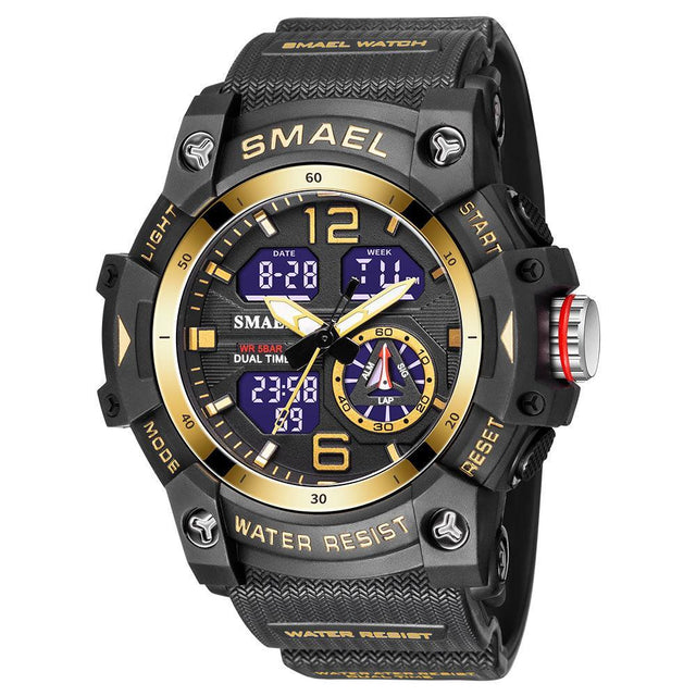 Smael 8007 Black & Gold Chronograph Watch - Smael South Africa