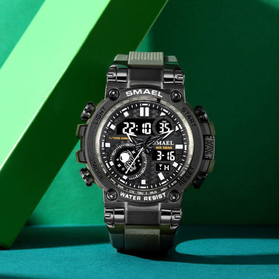 Smael 8093 Army Green Multi-Function Watch - Smael South Africa