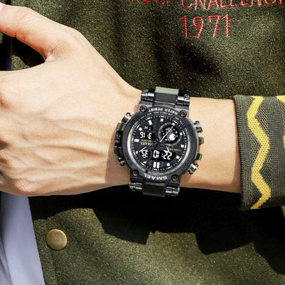 Smael 8093 Army Green Multi-Function Watch - Smael South Africa