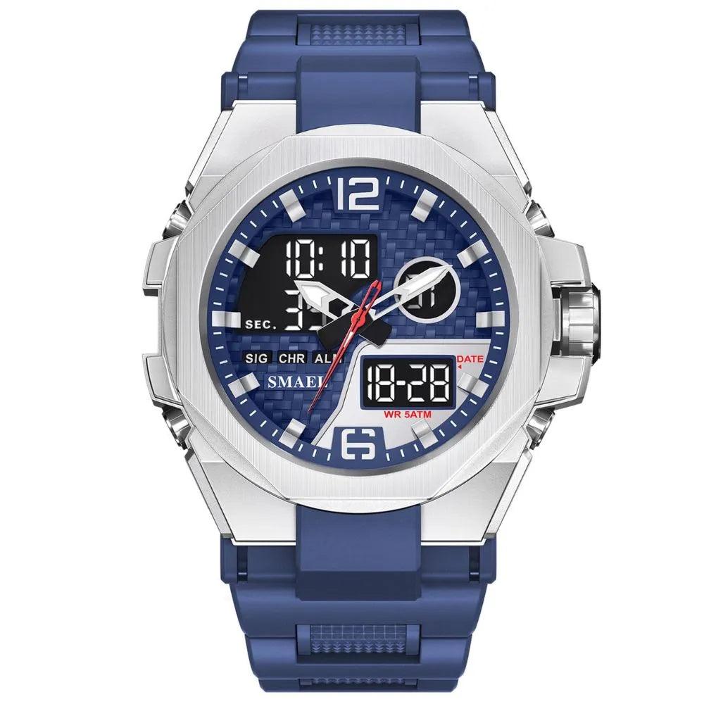 Smael 8103 Dual Time Watch - Silver - Smael South Africa