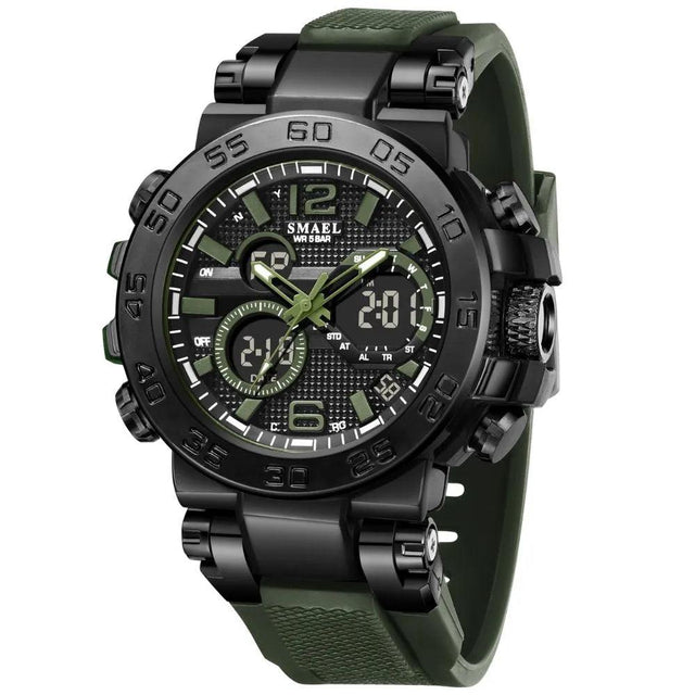 Smael 8106 Dual Display Watch - Army Green - Smael South Africa