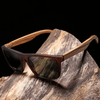 Wayfarer Style Zebra Frame and Grey Lens Wood Sunglasses - Smael South Africa